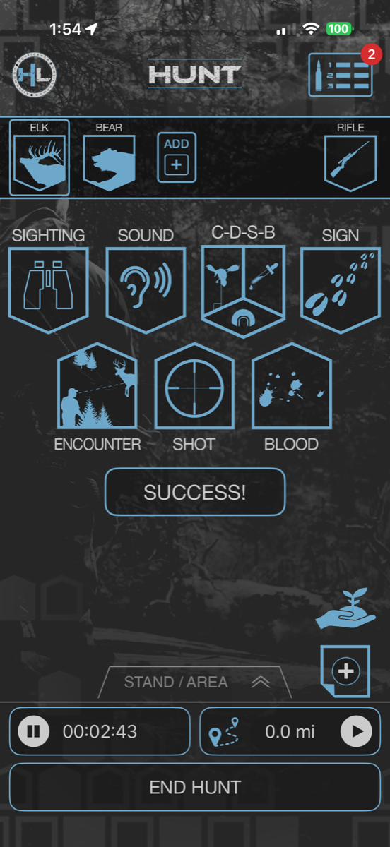 HuntLeague active hunt dashboard
