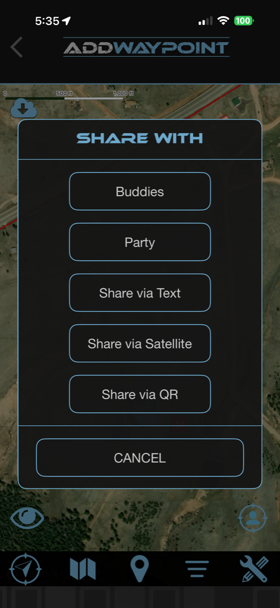 HuntLeague Share With menu
